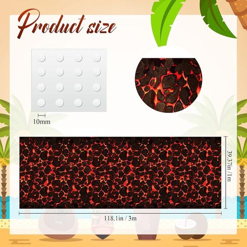 Pinkunn 24 Inch x 10 ft Plastic Hot Coals Runner Party Decorations Lava Themed Party Theme Tablecloth Runner Table Floor Cover for Fire Volcano Halloween Birthday Party Supply in Saudi Arabia