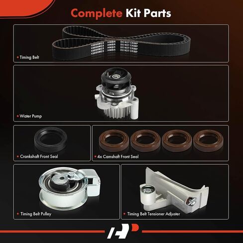A-Premium Engine Timing Belt Kit with Water Pump Compatible with Volkswagen Passat 2001-2005 & Audi A4 1999-2006, A4 Quattro 1999-2005 - 1.8L 4.0L in Saudi Arabia