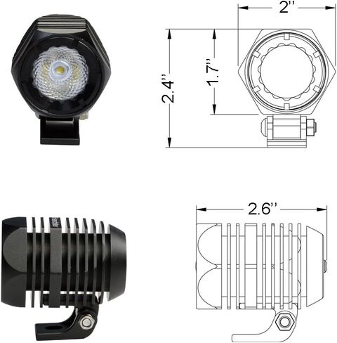 دراجة نارية الضباب ضوء 2 بوصة بارد أبيض LED أضواء جراب IP68 للماء بقعة مصباح القيادة المساعدة 2PCS لشاحنة الطرق الوعرة 4x4 البحرية والثقيلة in Kuwait