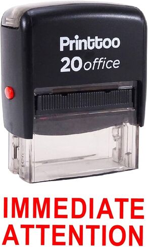 Printtoo Rubber Stamp IMMEDIATE Attention Self Inking Office Stationary Custom Stamp-Red in Saudi Arabia