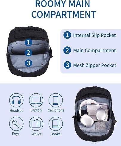WANDF Travel Laptop Backpack for Women Men, 15.6 Inch Computer Backpack with USB Charging Port, Water Resistant Bookbag, Airline Approved Business Daypack Carry On Bag for Work (Pink) in Saudi Arabia