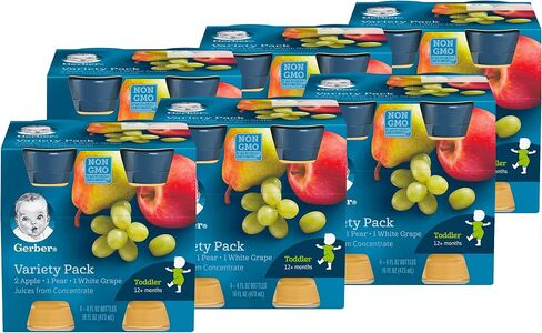 Gerber Juice Fruit 2 Apple, 1 Pear, 1 White Grape Juices from Concentrate Variety (Pack of 8) in Saudi Arabia