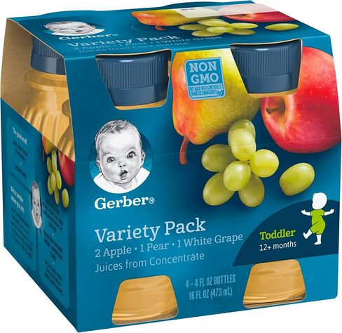 Gerber Juice Fruit 2 Apple, 1 Pear, 1 White Grape Juices from Concentrate Variety (Pack of 8) in Saudi Arabia