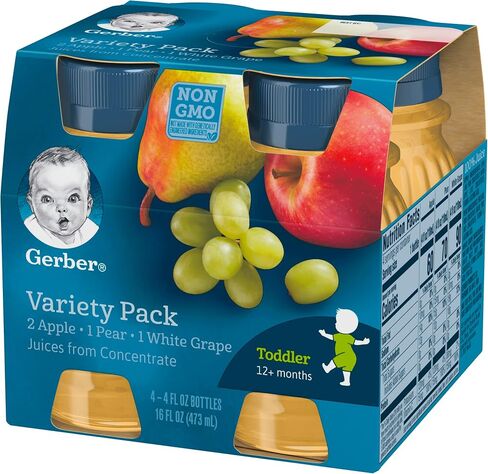 Gerber Juice Fruit 2 Apple, 1 Pear, 1 White Grape Juices from Concentrate Variety (Pack of 8) in Saudi Arabia