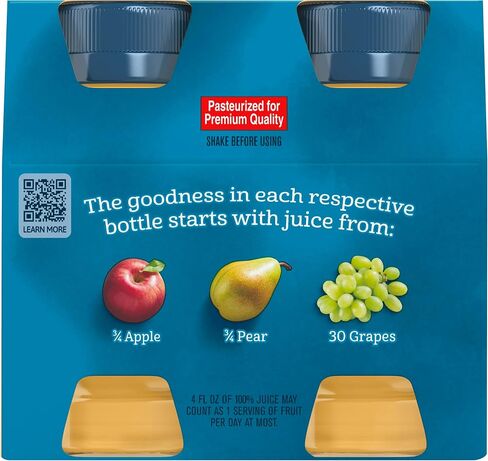 Gerber Juice Fruit 2 Apple, 1 Pear, 1 White Grape Juices from Concentrate Variety (Pack of 8) in Saudi Arabia