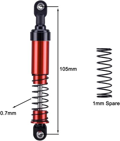 95mm 1/10 RC Crawler Shocks Metal Oil Filled Absorber with Spare Springs for LCG Chassis Capra SCX10 Element TRX4 Upgrades (95mm) in Saudi Arabia