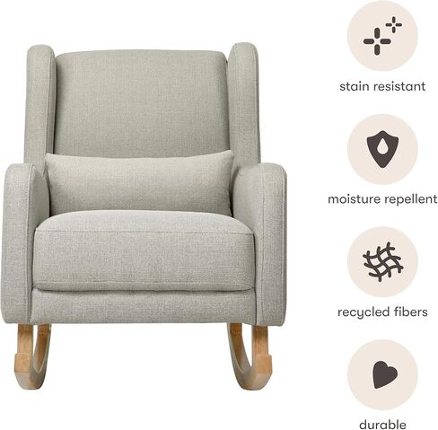 Babyletto Kai Rocker in Performance Dijon Eco-Twill, Water Repellent & Stain Resistant, Greenguard Gold and CertiPUR-US Certified in Kuwait