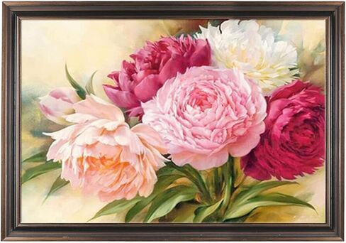 Woteilus Diamond Art Kits for Adults Flowers: Floral Diamond Painting Artwork,Round Diamond Painting Kits for Adults Gem Art Kit Large Peonies 16 x 12 Diamond Painting Kits August 2024 in Saudi Arabia