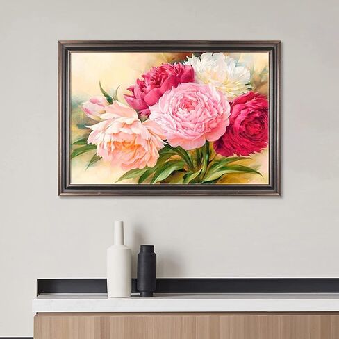 Woteilus Diamond Art Kits for Adults Flowers: Floral Diamond Painting Artwork,Round Diamond Painting Kits for Adults Gem Art Kit Large Peonies 16 x 12 Diamond Painting Kits August 2024 in Saudi Arabia