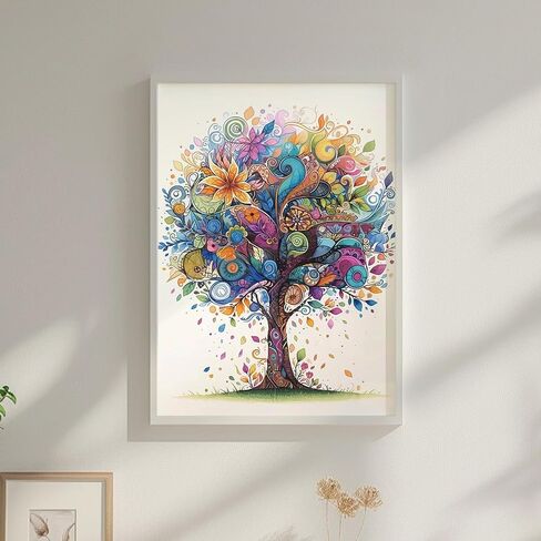 Sanjee Tree of Life Diamond Painting Kits for Adults, 5D Diamond Art Kits Round Full Drill Diamond Dots Paintings Diamond Painting for Home Wall Decoration Gift 12x16inch in Saudi Arabia