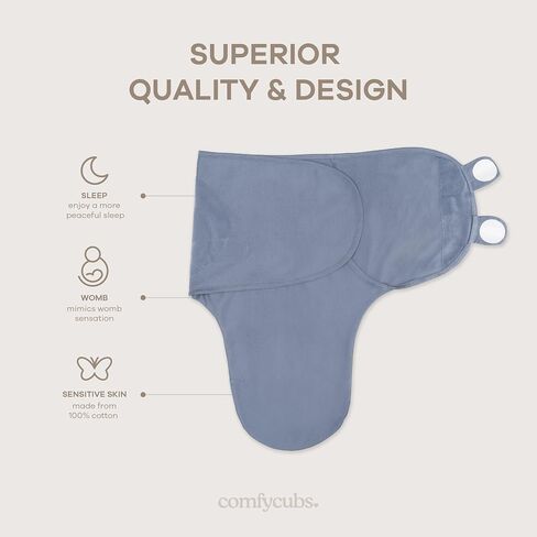 Comfy Cubs Easy Swaddle Blanket, 3 Pk S Velcro Swaddle Blush Mauve Mulberry in Saudi Arabia