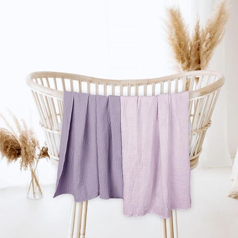 lulumoon Muslin Swaddle Blankets for Baby: 100% Cotton Receiving Blankets | Breathable Wrap for Newborn Swaddling - Nursery Gift for Baby Girls (Pink Flower) in Saudi Arabia