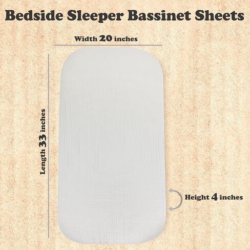 Baby Bassinet Sheet Set for Boy and Girl, 3 Pack, Universal Fitted for Oval, Hourglass & Rectangle Bassinet Mattress, Fitted Sheets Size 32 x 16 x 4 Inches, Aqua in Kuwait