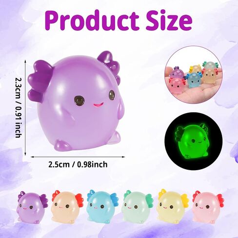 30pcs Luminous Mini Resin Axolotl, Glow in The Dark Mini Axolotl Figurines Miniature Axolotl Figurines Tiny Axolotl Figures Mini Resin Animals for Garden Landscape Crafts Cake Decor in Saudi Arabia