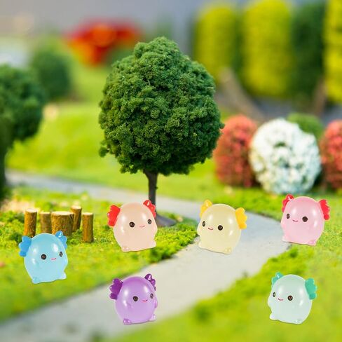 30pcs Luminous Mini Resin Axolotl, Glow in The Dark Mini Axolotl Figurines Miniature Axolotl Figurines Tiny Axolotl Figures Mini Resin Animals for Garden Landscape Crafts Cake Decor in Saudi Arabia