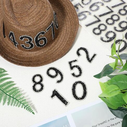 Yinder 60pcs Bling Rhinestone Numbers Self-Adhesive Glitter Number Crystal Iron-on Numbers Stickers 0-9 DIY Crafts Stickers Letter for Clothing Decoration 2.56 inches (Black) in Kuwait