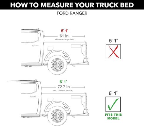 Gator Covers Gator ETX Soft Roll Up Truck Bed Tonneau Cover | 133115 | Fits 2019 - 2023 Ford Ranger 6' 1" Bed (72.7'') in Saudi Arabia
