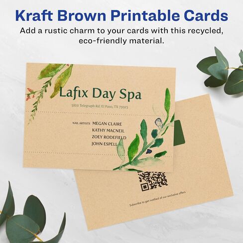Avery Printable Rectangle Postcards, 3.5" x 5", Kraft Brown Cardstock, Print-to-the-Edge, Laser/Inkjet Cards, 200 Total in Saudi Arabia