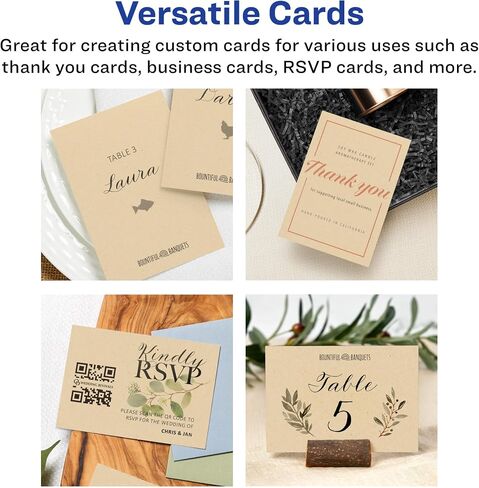 Avery Printable Rectangle Postcards, 3.5" x 5", Kraft Brown Cardstock, Print-to-the-Edge, Laser/Inkjet Cards, 200 Total in Saudi Arabia