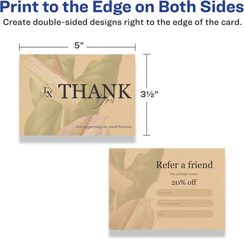 Avery Printable Rectangle Postcards, 3.5" x 5", Kraft Brown Cardstock, Print-to-the-Edge, Laser/Inkjet Cards, 200 Total in Saudi Arabia