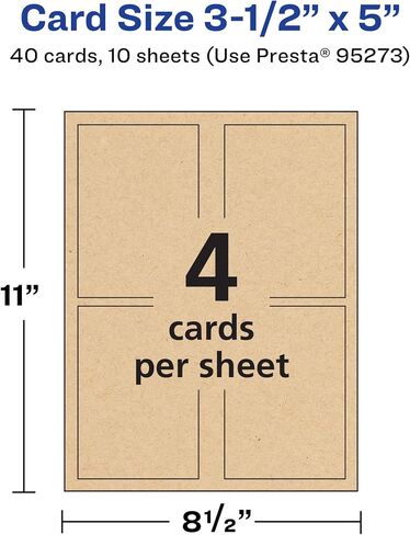 Avery Printable Rectangle Postcards, 3.5" x 5", Kraft Brown Cardstock, Print-to-the-Edge, Laser/Inkjet Cards, 200 Total in Saudi Arabia