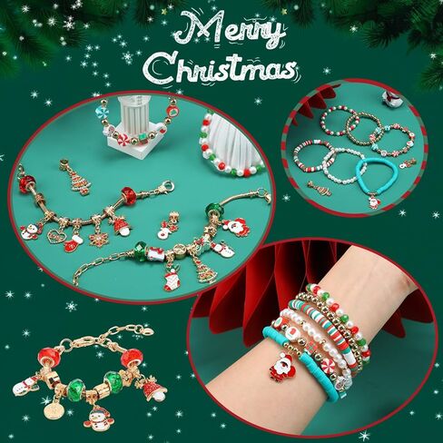 HOLYFUN Bracelet Making Kit with Jewelry Box, Jewelry Making Supplies Kit for Girls, Christmas Birthday Gifts for Age 6-12 in Kuwait