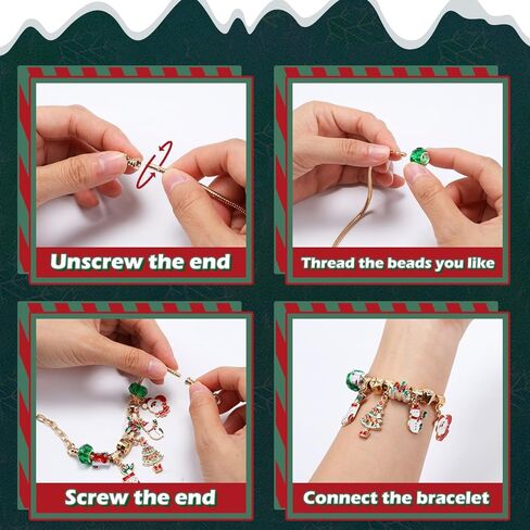 HOLYFUN Bracelet Making Kit with Jewelry Box, Jewelry Making Supplies Kit for Girls, Christmas Birthday Gifts for Age 6-12 in Kuwait