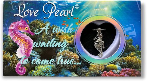 Love Wish Pearl Kit Chain Necklace Kit Pendant Cultured Pearl in Kit Set with Stainless Steel Chain 16" (16, Sea Horse) in Saudi Arabia