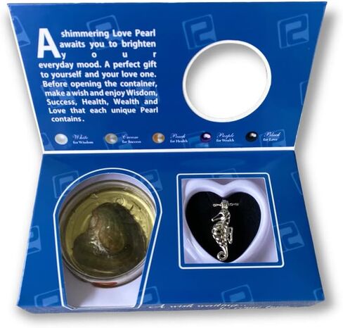 Love Wish Pearl Kit Chain Necklace Kit Pendant Cultured Pearl in Kit Set with Stainless Steel Chain 16" (16, Sea Horse) in Saudi Arabia