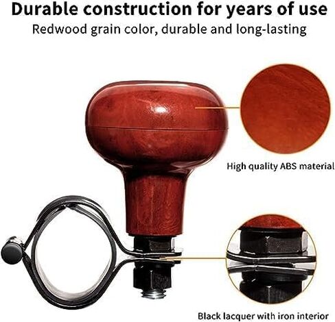 Steering Wheel Spinner Knob - 2 Packs Steering Wheel Suicide Knob - Universal Wheel Accessories Arthritis Handicap Spinner (Black) in Saudi Arabia