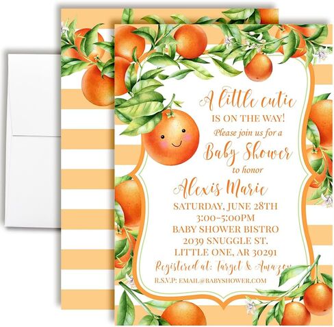 Amanda Creation Little Cutie Baby Shower Invitations, 20 5"x7" Fill-In Cards with Twenty White Envelopes in Kuwait