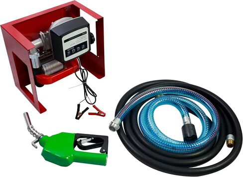 DC 12 Volts Heavy Duty Fuel Transfer Pump,Self Priming Diesel Transfer Pump with Filter,Hose & Automatic Fuel Nozzle for Diesel,Kerosene and Transformer Oil,12 GPM Flow Rate All NPT Standard in Saudi Arabia