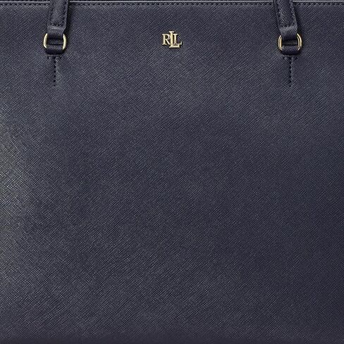 Lauren Ralph Lauren Crosshatch Leather Medium Karly Shopper Tote in Saudi Arabia