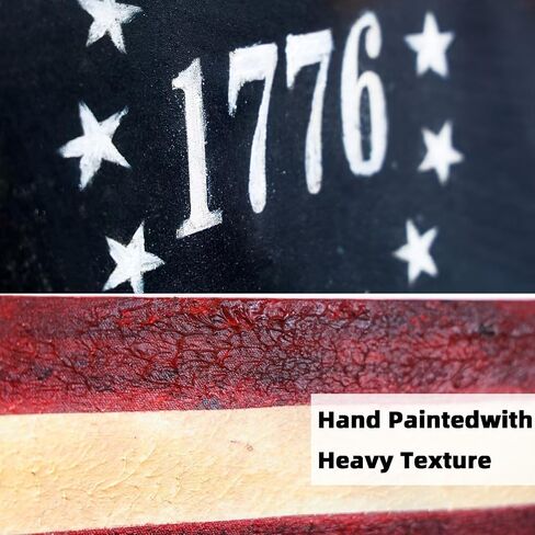 LAIFUFIRM American 1776 Flag Canvas Wall Art Betsy Ross Patriotic Decor USA Stars Strips Painting for Man Cave Room Office Decor(16'' x 12'' x 1 Panel) in Saudi Arabia