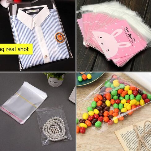 6" x 9" Resealable Cellophane Bags 1500 pcs Small Self Sealing Clear Bags for Packaging Products Self-adhesive Cello Bag for Jewelry, Cards, Photos, Envelopes, Gifts, Bakery, Candies and Products in Saudi Arabia
