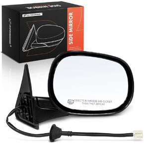 A-Premium Pair (2) Driver and Passenger Side Power Door Mirror - Compatible with Dodge Ram 1500 1998-2001, Ram 2500 3500 1998-2002 - Heated, Manual Folding, Black Outside Rear View Mirror