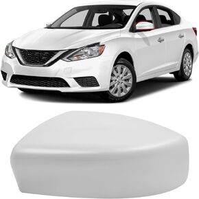 Moonlinks Compatible with Nissan Sentra 2013 2014 2015 2016 2017 2018 2019 Left Side Mirror Cover Replacement, White Primer Left Driver Side Door Rearview Mirror Cover Trim Side Mirror Cap Cover