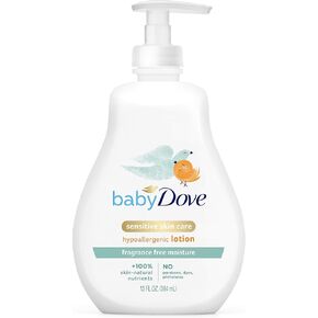 Baby Dove Face and Body Lotion for Sensitive Skin Moisture Fragrance-Free Baby Lotion 20 oz