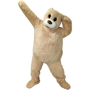 Dress Up Big Bear Mascot Costume,Dancing Bear Fancy Dress,Giant Plush Teddy Bear Wearable Animal Character Cosplay,Adults Size for Men & Women