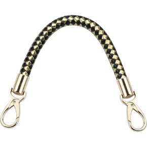 Nicerity PU Leather Braided Purse Strap 11.8inch Replacement Handle Short Handbag Strap Top Handle with Golden Hardware for DIY Handbag Purse Making Accessories, Handbags (Brown)
