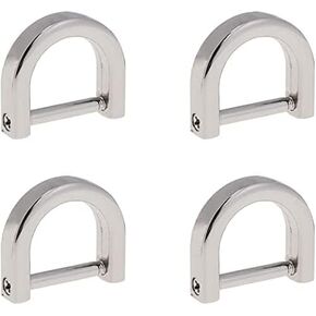 3/4 بوصة D-Rings المسمار في تكبل حدوة الحصان U شكل الجلود الحرفية محفظة استبدال صالح D حلقة فضية 4 قطع