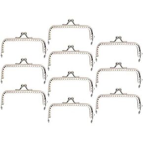 10pcs Metal Purse Frame Vintage Clasp Lock Clip for Purse Bag Making DIY Accessory, Dia. 3.3 Inch