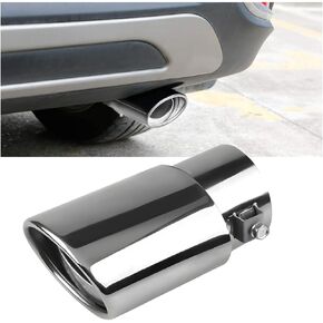 Stainless Steel Car Exhaust Tip, 2.5" to 3.3" Vehicle Exhaust Pipe Modification Tail Throat Tail Pipe, Chrome-Plated Finish Auto Exhausting Tailpipe, Universal for SUV, Sedan, Truck (Silver)