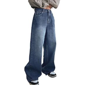 Women High Waist Baggy Jeans Vintage Wide Leg Jeans Loose Boyfriend Jeans Denim Pants Y2K