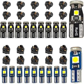 12V الأبيض أداة العنقودية ضوء LED لمبة استبدال T5 37 74 73 2723 2721 T10 158 168 194 2825 مع لوحة المقبس لوحة قياس مؤشر مصباح PC74 PC37 PC118 PC168 PC175 PC194 PC195 PC160 PC161 in Kuwait