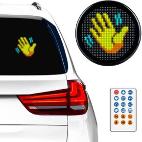 DIY Led Sign for Car, Cool Car Accessories for Men, Programmable LED Sign with Remote on Back Window, Turn Off High Beam & Wave to Drivers & Praise