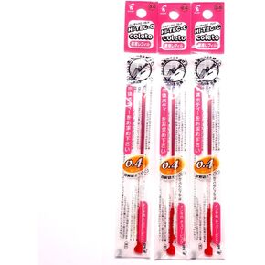 Pilot Hi-Tec-C Coleto Gel Ink Pen Refill 0.4mm, Cherry Pink, × 3 Packs/total 3 pcs (Japan Import) [Komainu-Dou Original Package]