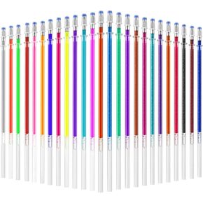 24Pcs Colorful Gel Pen Refills - Metallic Pastel Fluorescence Neon Gel Ink Pen Refills for Kids Adults, Coloring Book, Scrapbooking, Drawing，Pens and Refills，Ink Pen Refills