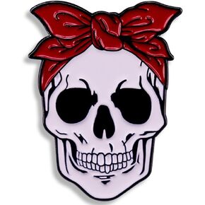 Feminist Skull Pin, Funny Lapel Pin, Halloween Brooch Pins for Women Fashion, Skulls Enamel Pins, Goth Brooches, Hat Pins, Backpack Pins, Cartoon Pins for Bags Backpacks Sambas Socks Shoes Cosplay Hats, Gifts for Punk Rock Stylish Christmas Birthday