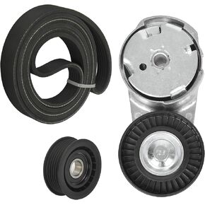 39282 Engine Belt tensioner Idler Pulley and Serpentine Drive Belt Compatible with Chrysler 200 Grand Caravan Dodge Avenger